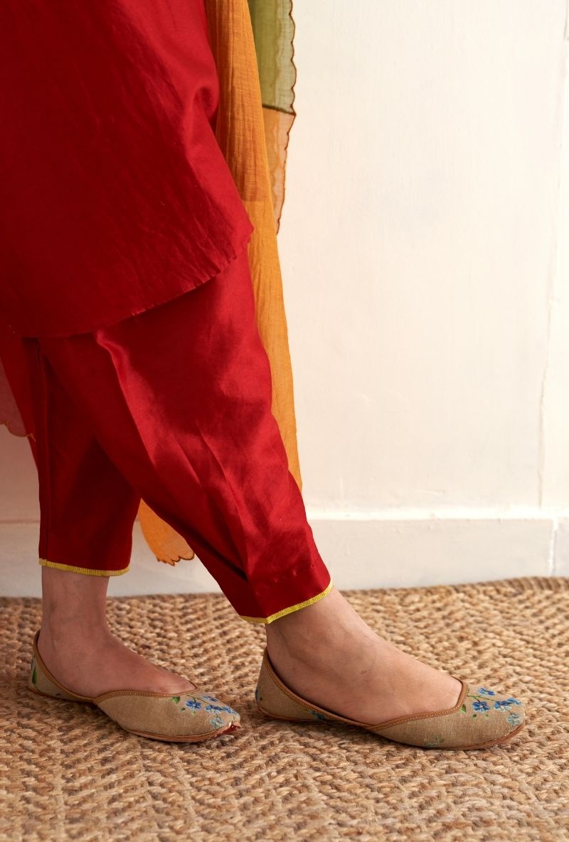 Red French Knot Sequin Ruhi 2.0 Salwar Set