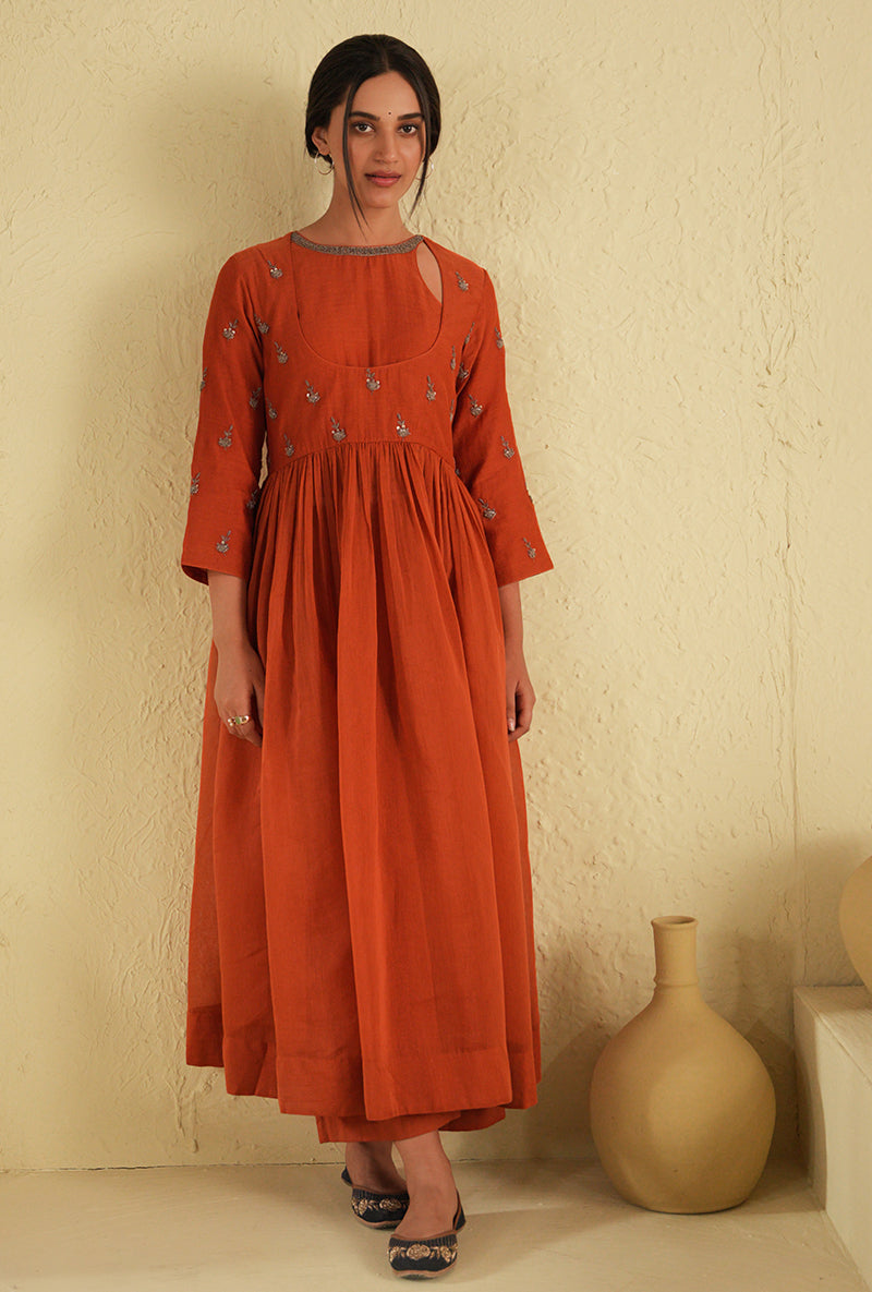 Apricot Brandy Yoke Noorie Kurta Set