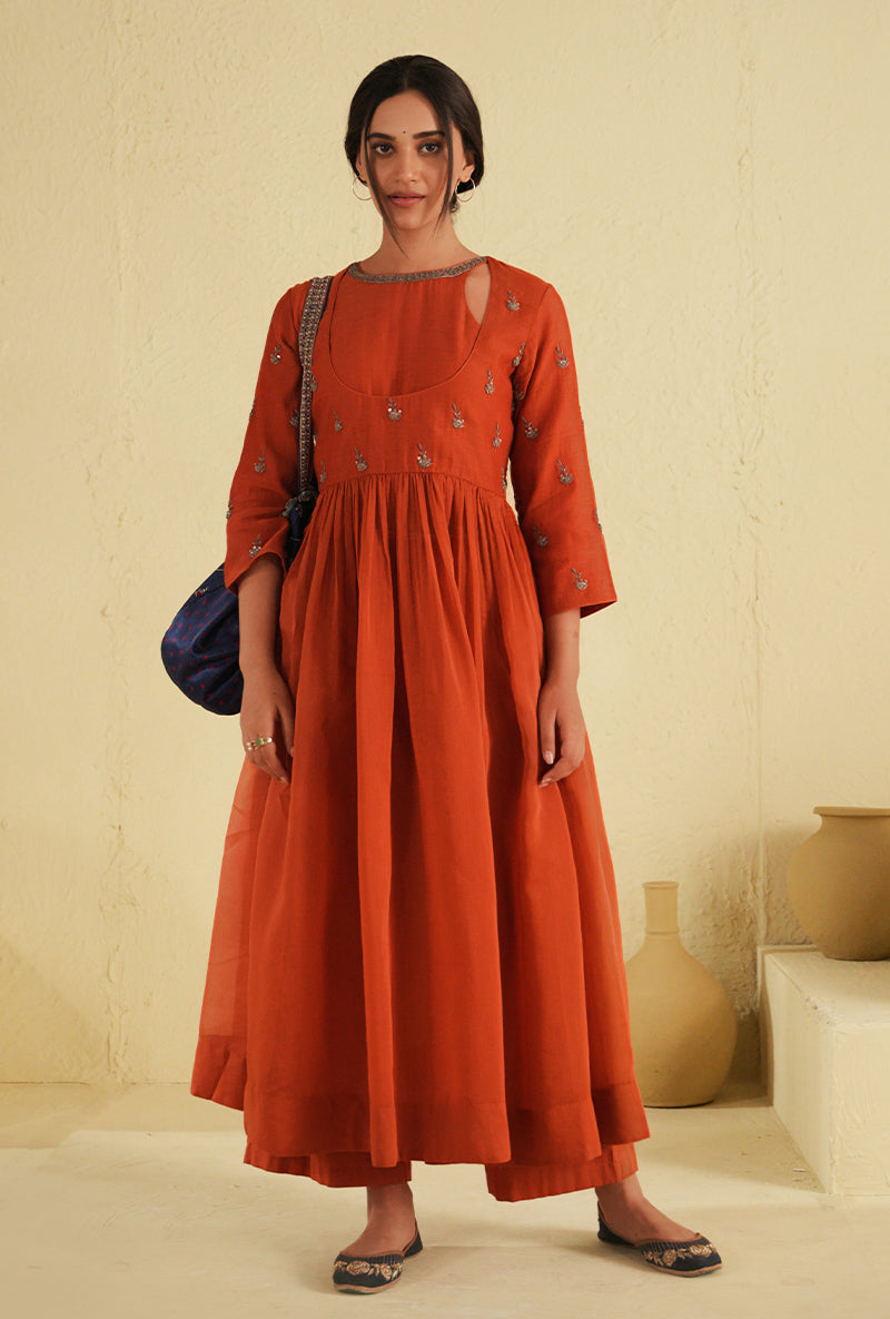 Apricot Brandy Yoke Noorie Kurta Set