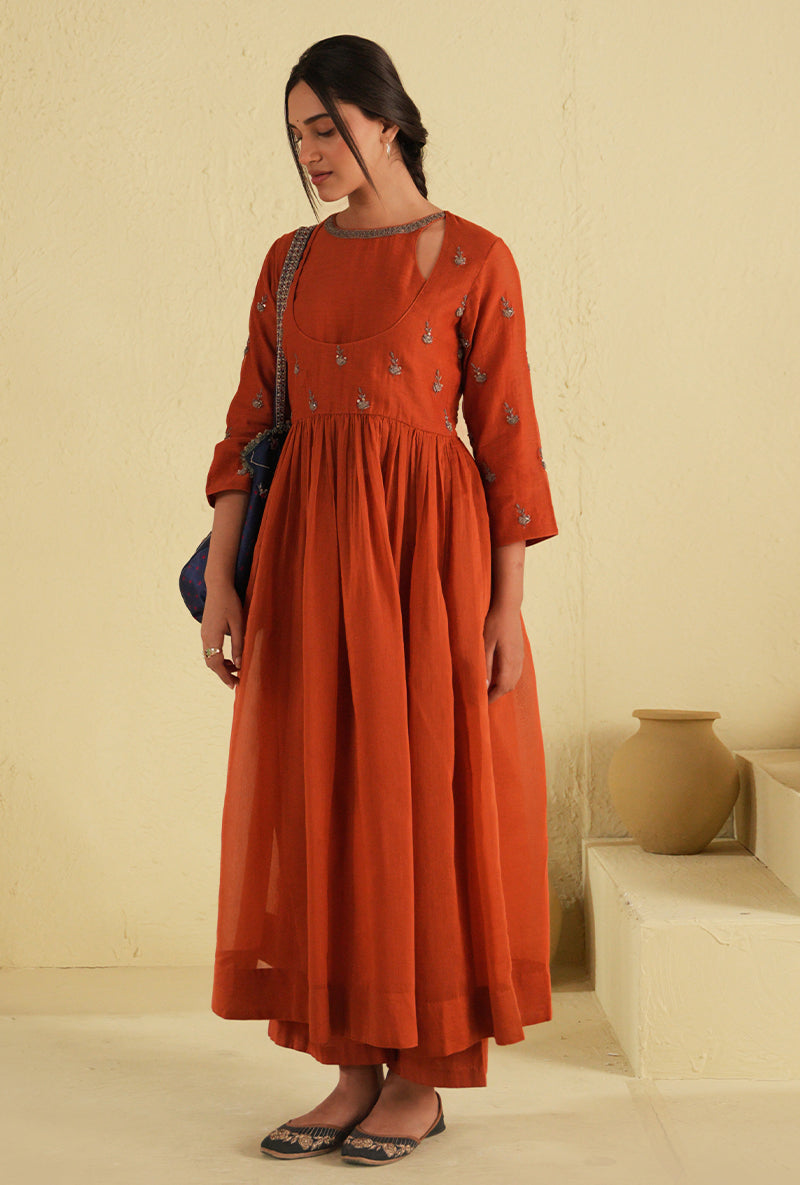 Apricot Brandy Yoke Noorie Kurta Set