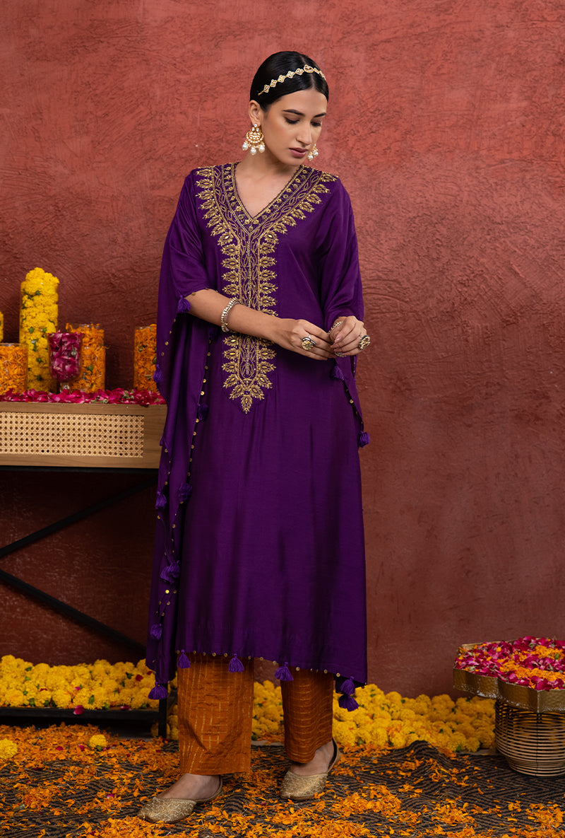 Purple Rooh Kaftan Set