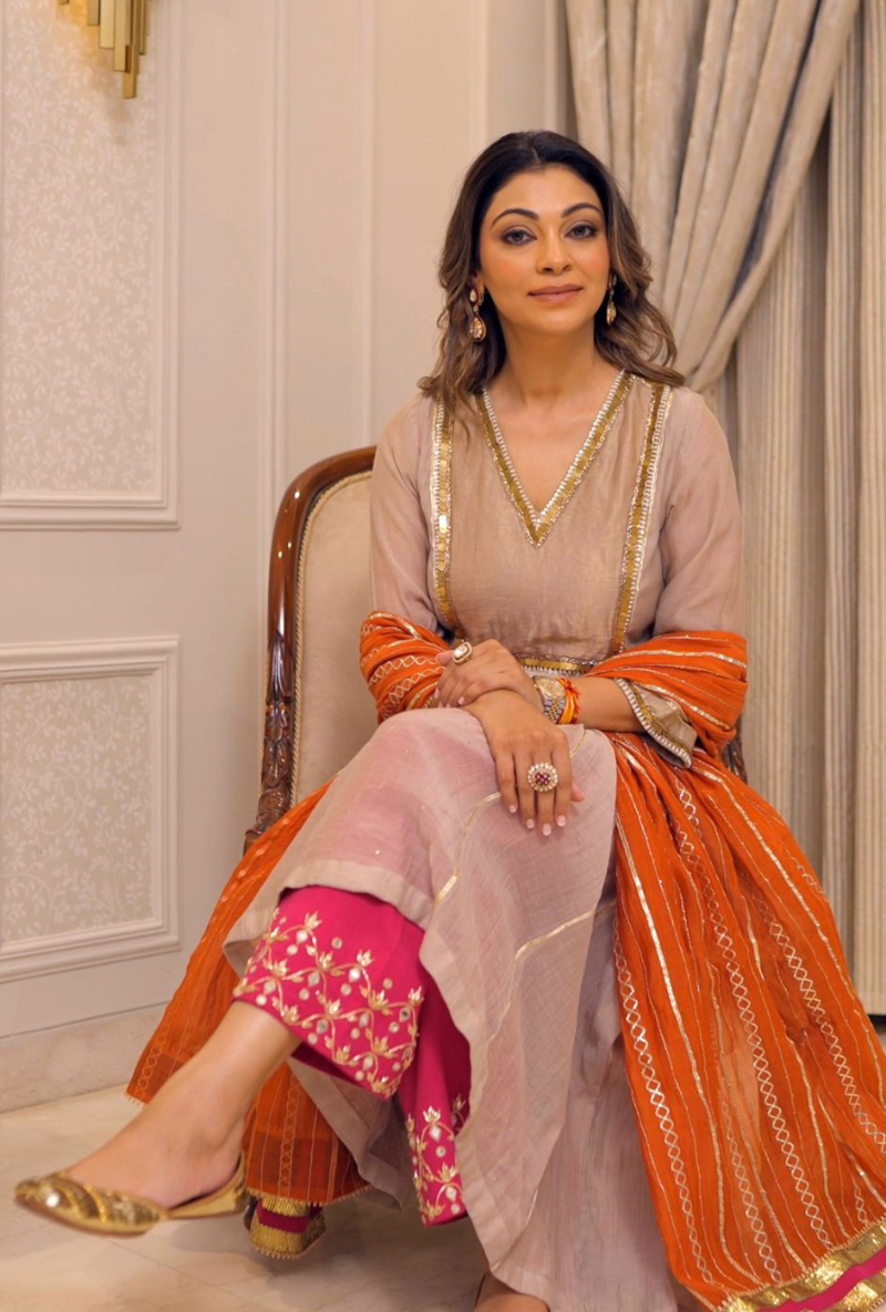 Meghna Nayyar in Tri Colour Anarkali Set