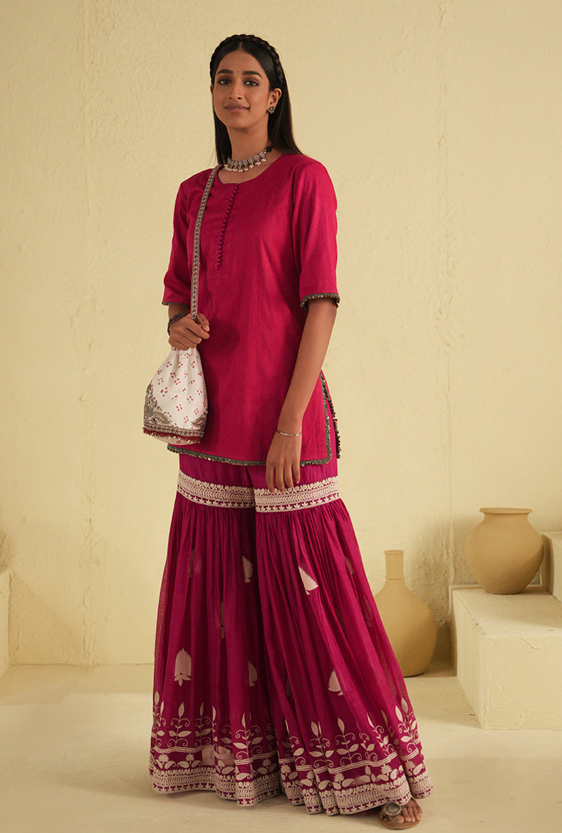 Hot Pink Noorie Gharara Set