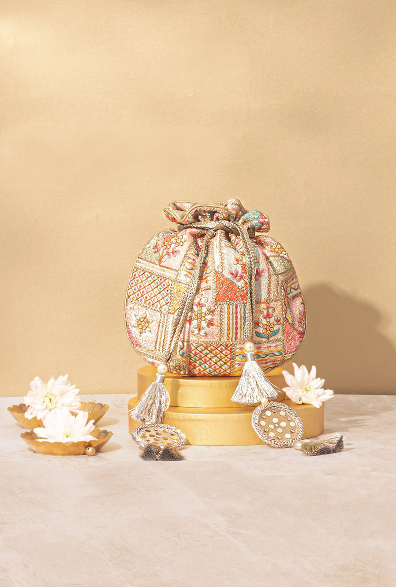 Jia Embroidered Multicolour Potli