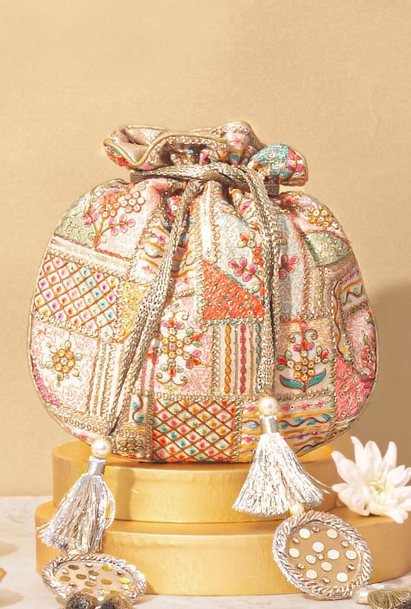 Jia Embroidered Multicolour Potli