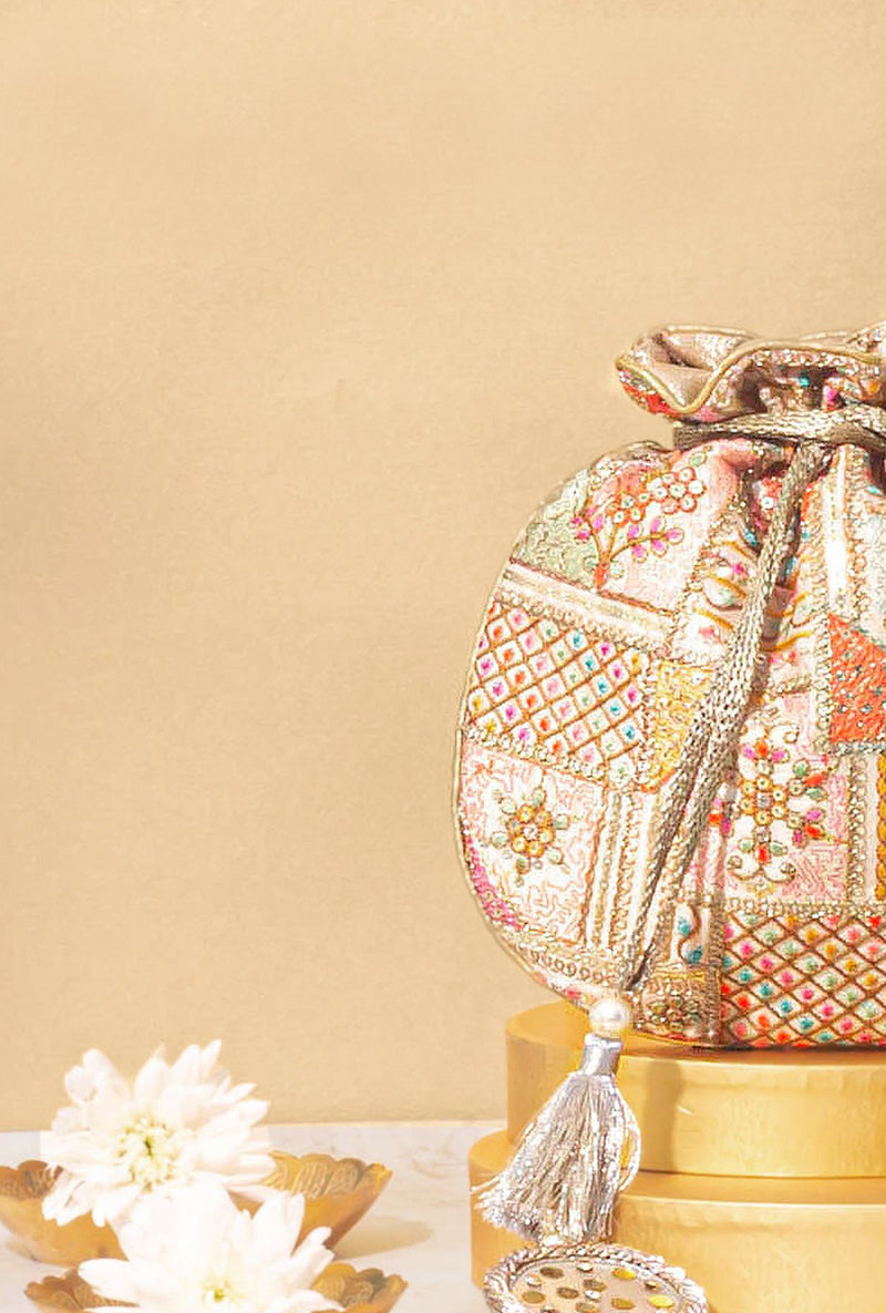 Jia Embroidered Multicolour Potli