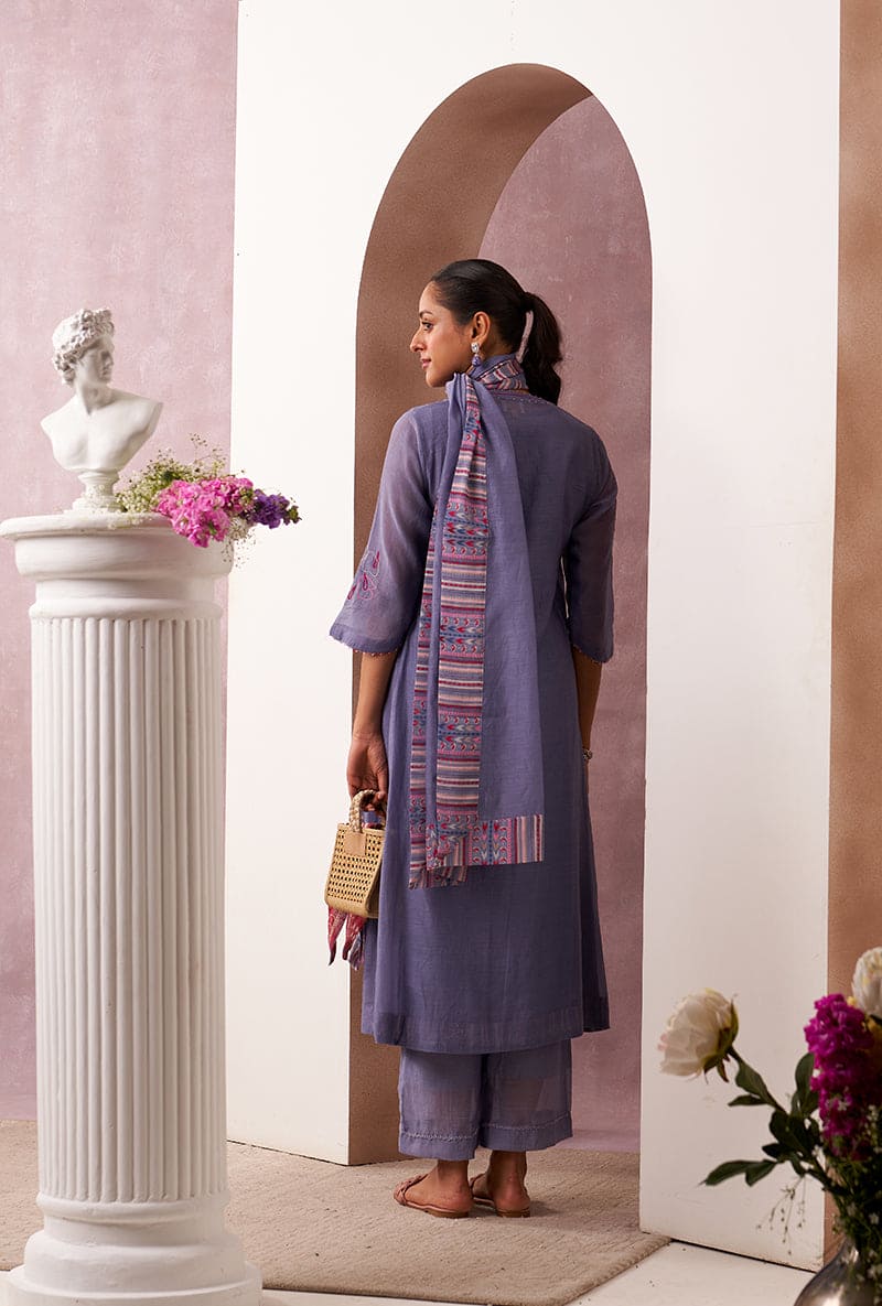 Lilac Classic Side Gather Mahira Kurta Set