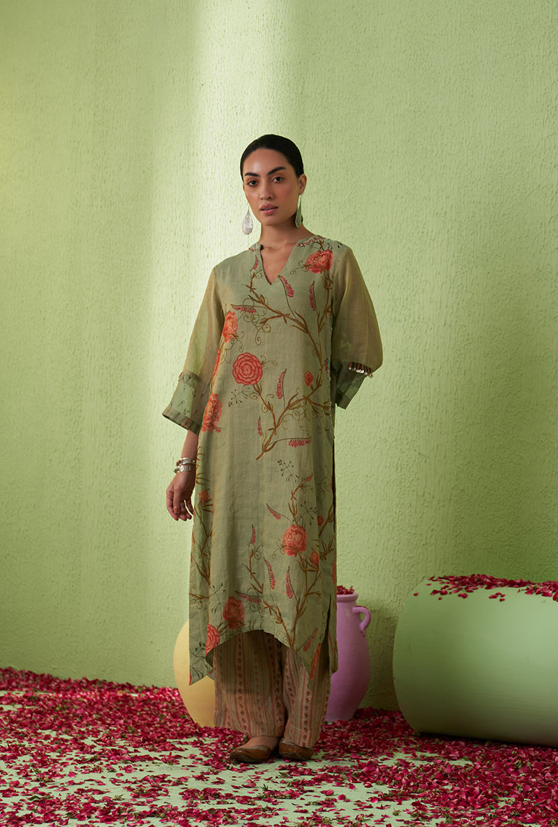 Mint Green High Low Tara Kurta Set