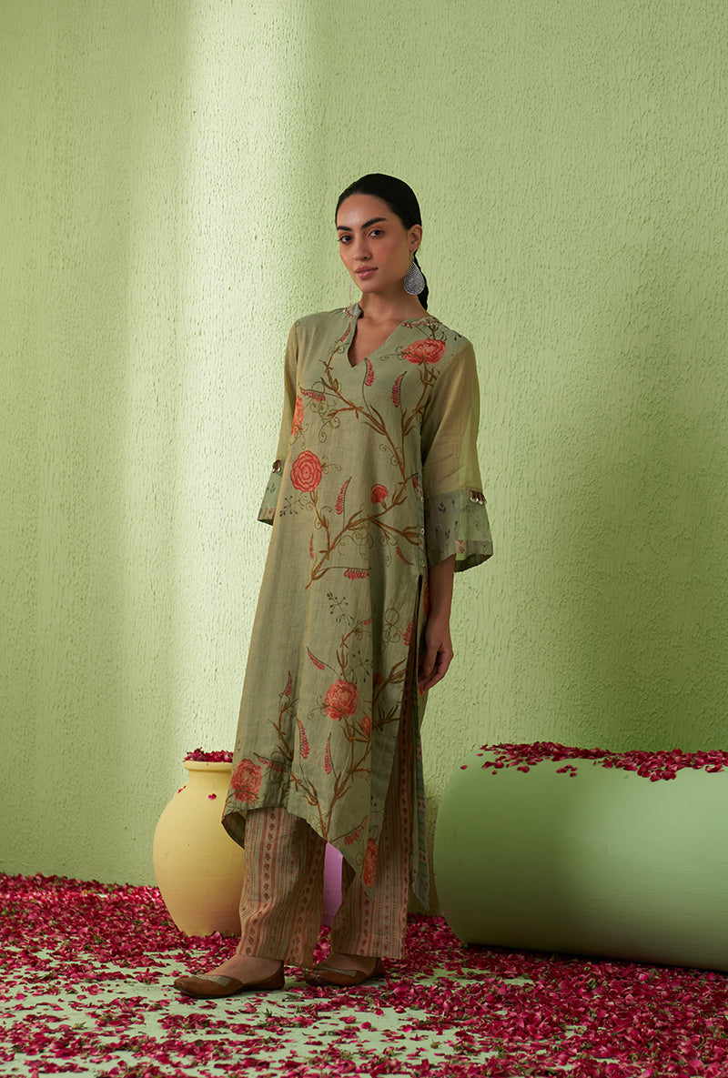 Mint Green High Low Tara Kurta Set