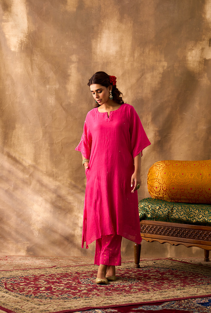 Neon Pink A-Line Khwaab Kurta Set