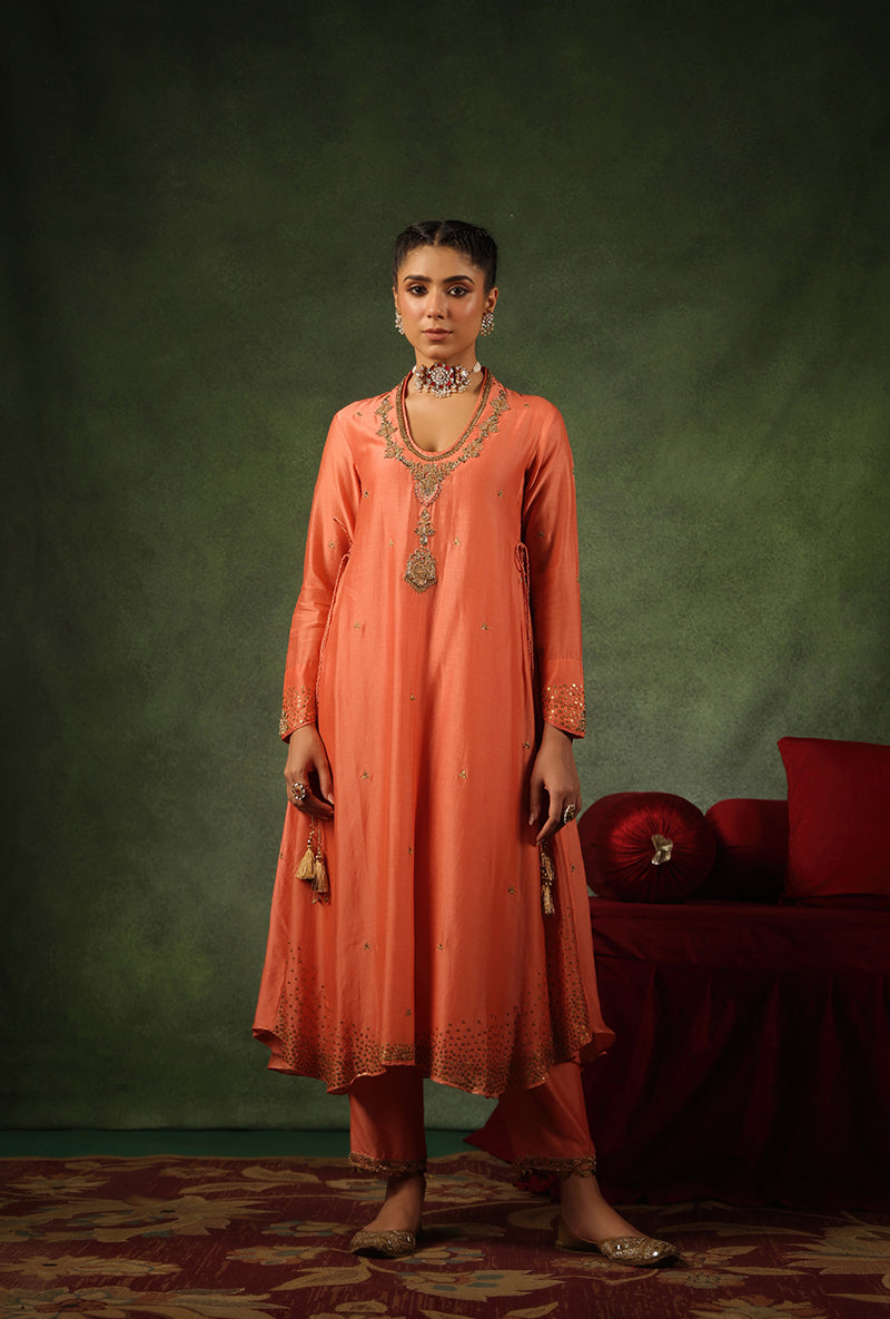Peach Paan Buta Ishq Kurta Set