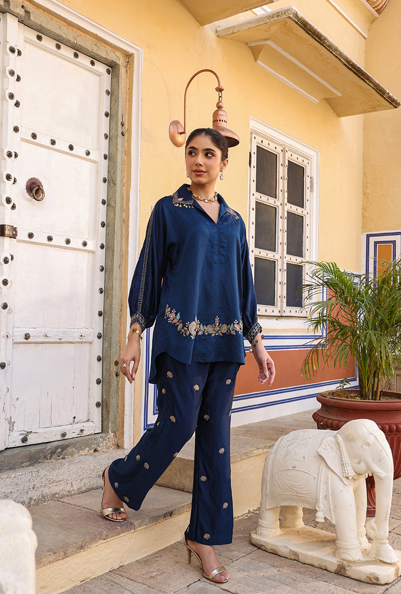 Dark Blue Raag Co-ord Set