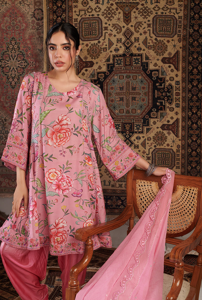 Old Rose Chintz Printed Aalam Kurta Set