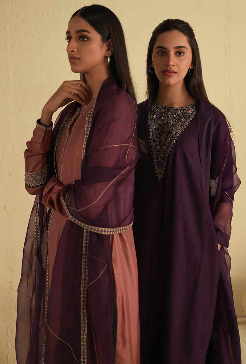 Old Rose Straight Cut Kurta Set