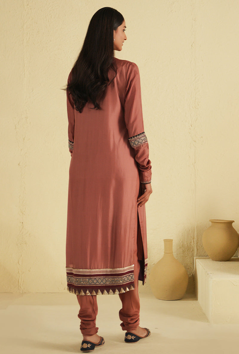 Old Rose Straight Cut Kurta Set