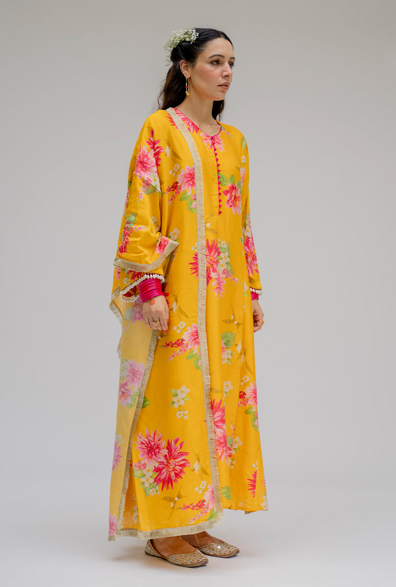 Yellow Printed Nyra Kurta Set