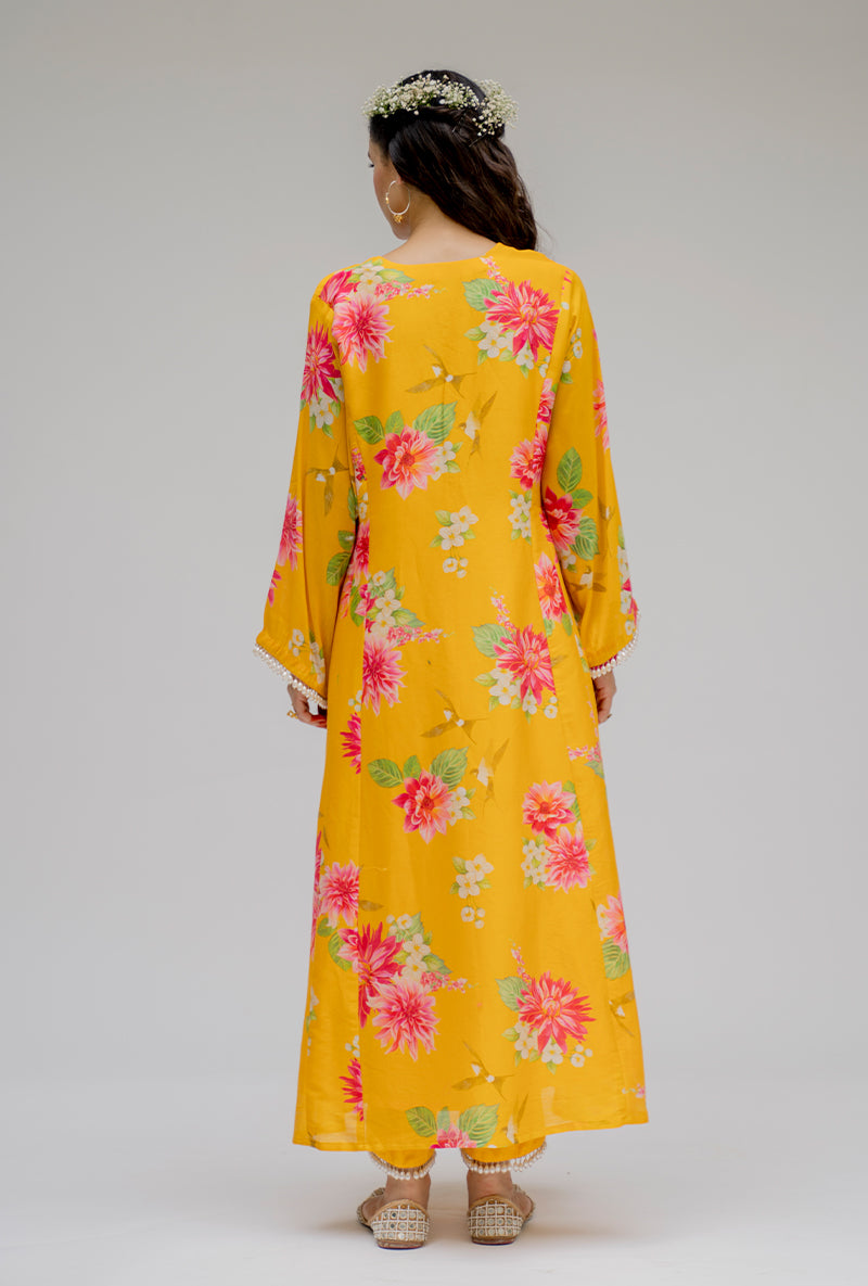 Yellow Printed Nyra Kurta Set