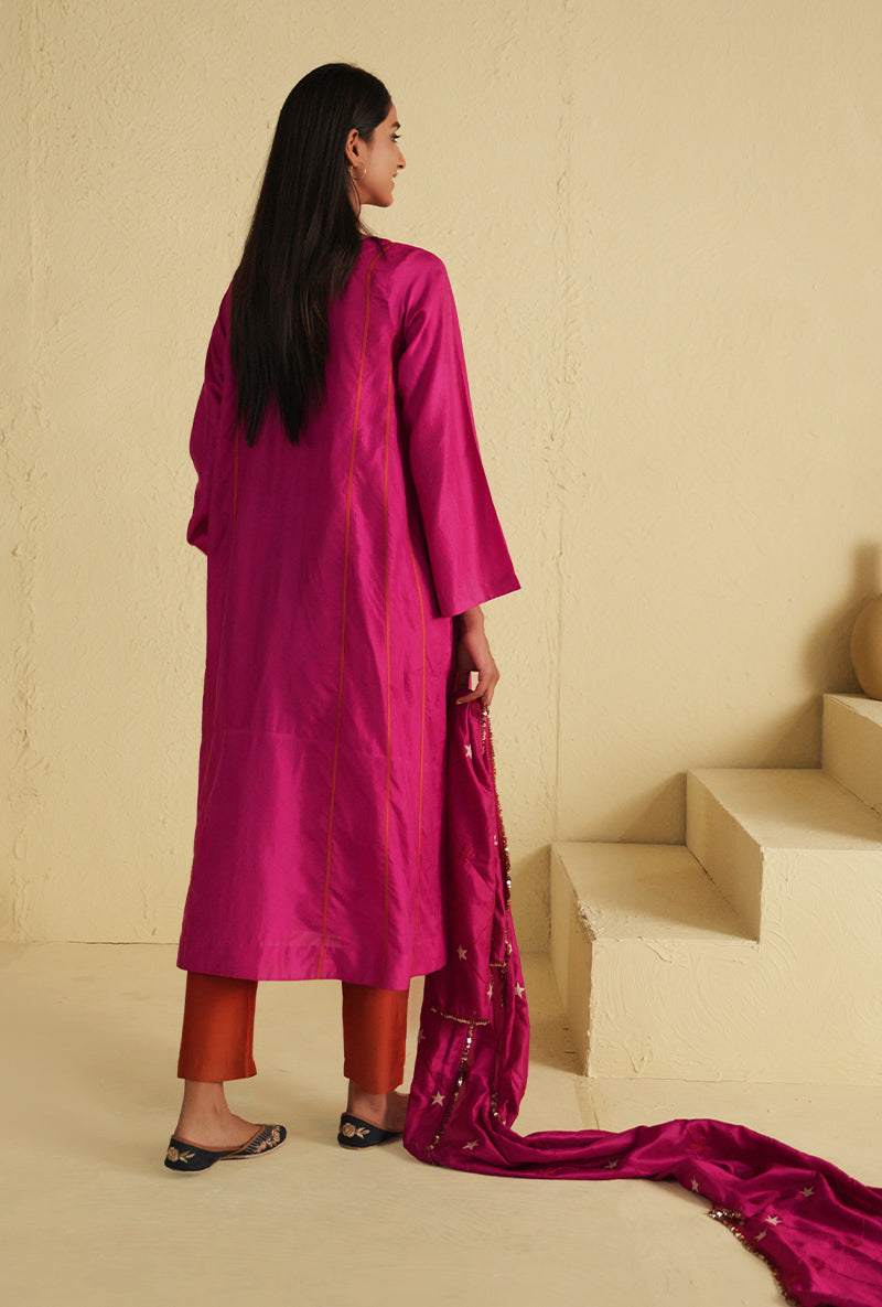 Hot Pink A-line Noorie Kurta Set