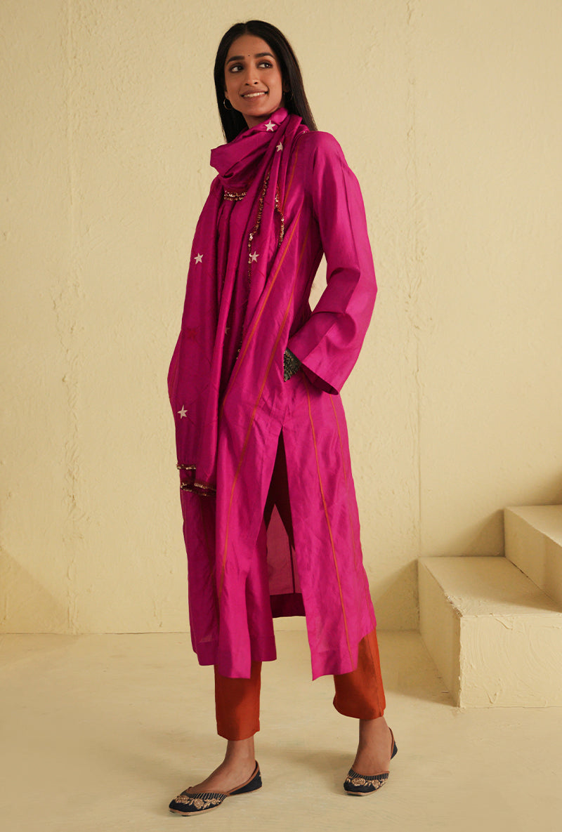 Hot Pink A-line Noorie Kurta Set