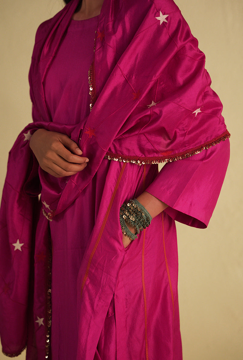 Hot Pink A-line Noorie Kurta Set