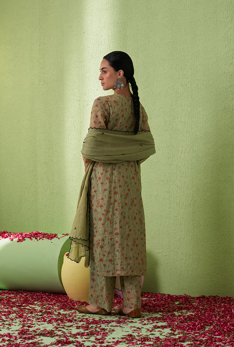 Mint Green Rose Butta Tara Kurta Set
