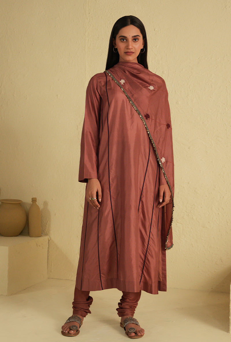 Old Rose A-line Noorie Kurta Set
