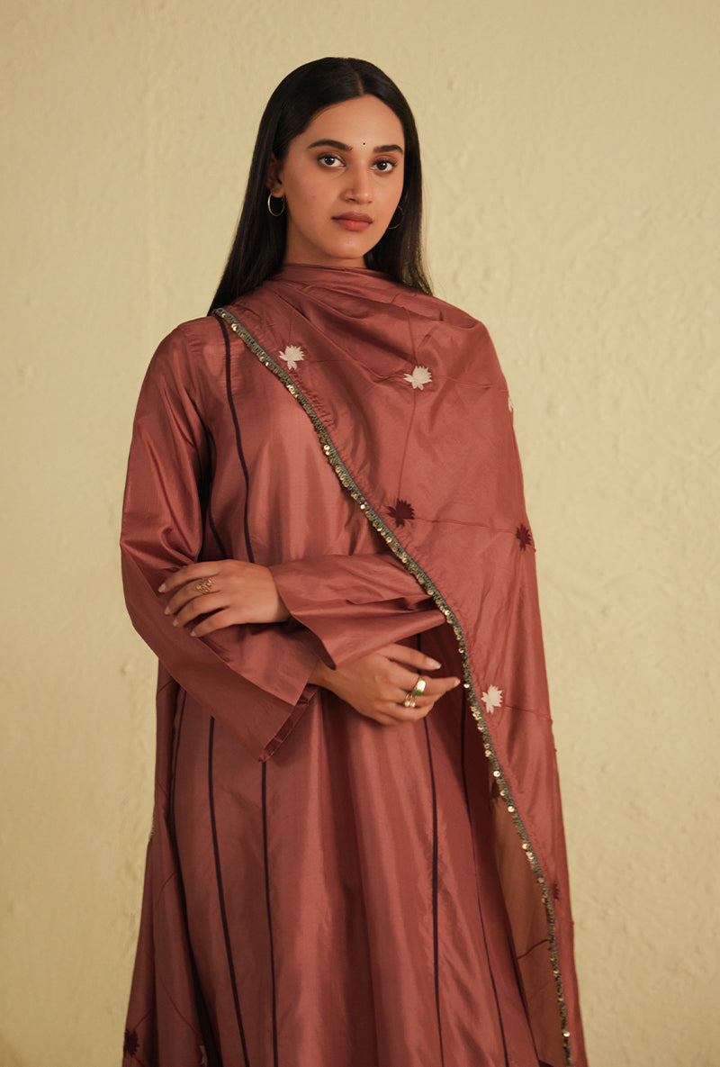 Old Rose A-line Noorie Kurta Set