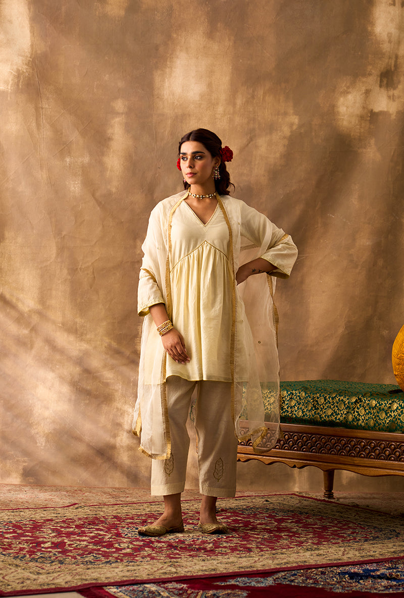 Ivory Flared Khwaab Short Salwar Set