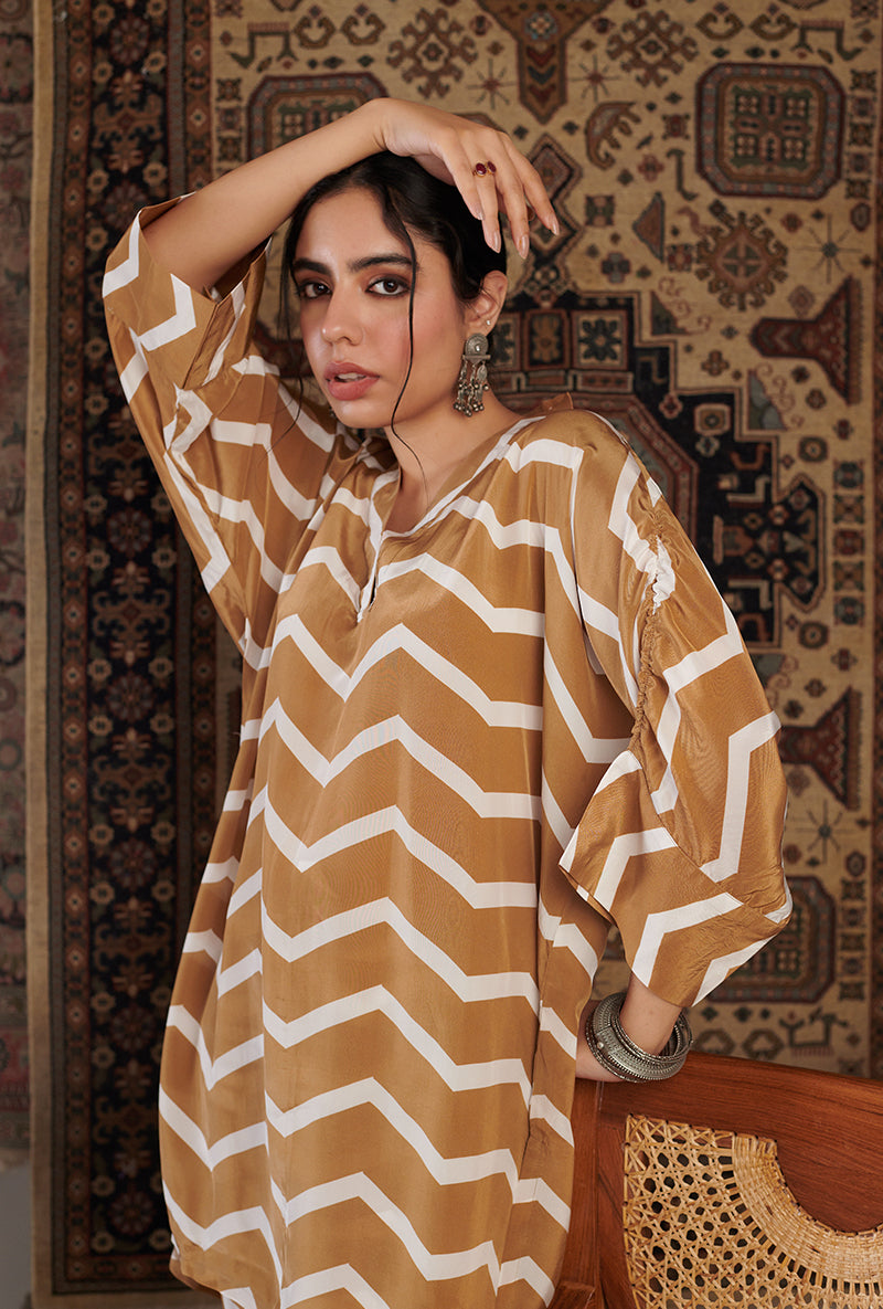 Mustard Chevron Aalam Co-ord Set