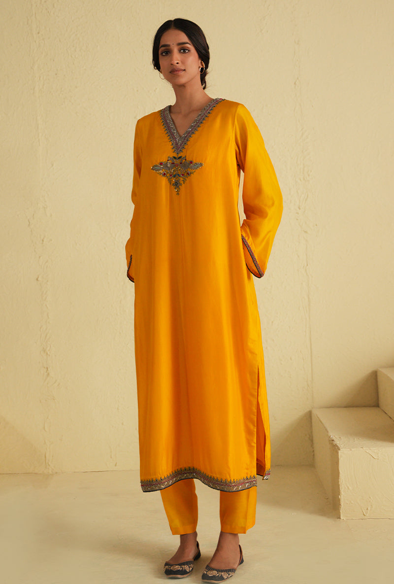 Yellow Straight Cut Noorie Kurta Set