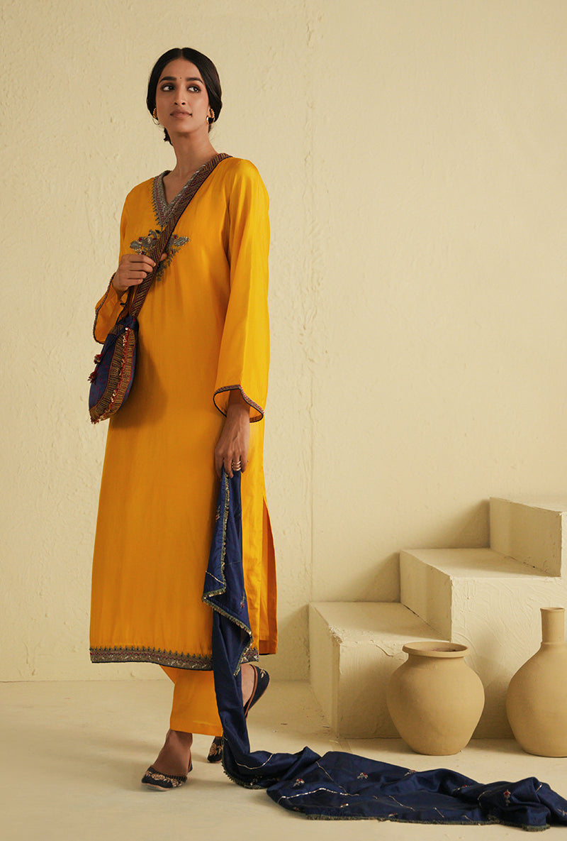 Yellow Straight Cut Noorie Kurta Set