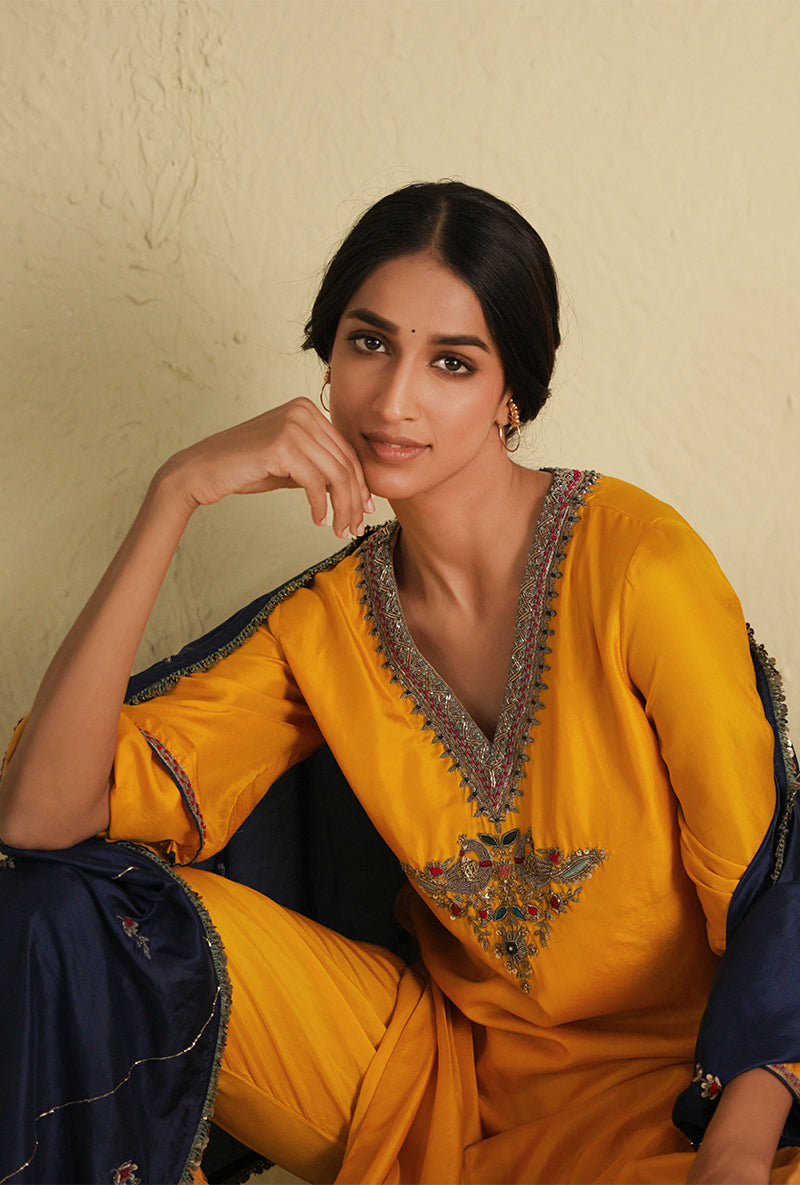 Yellow Straight Cut Noorie Kurta Set