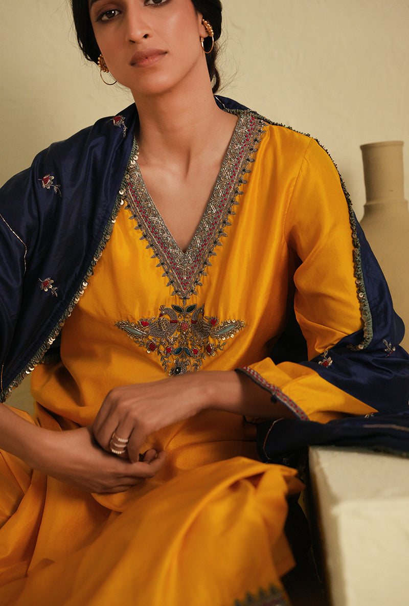 Yellow Straight Cut Noorie Kurta Set