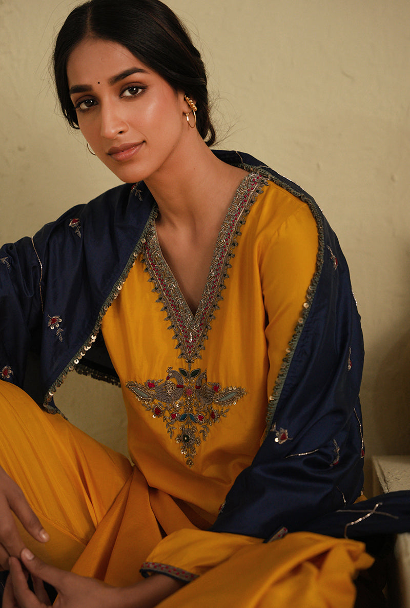 Yellow Straight Cut Noorie Kurta Set