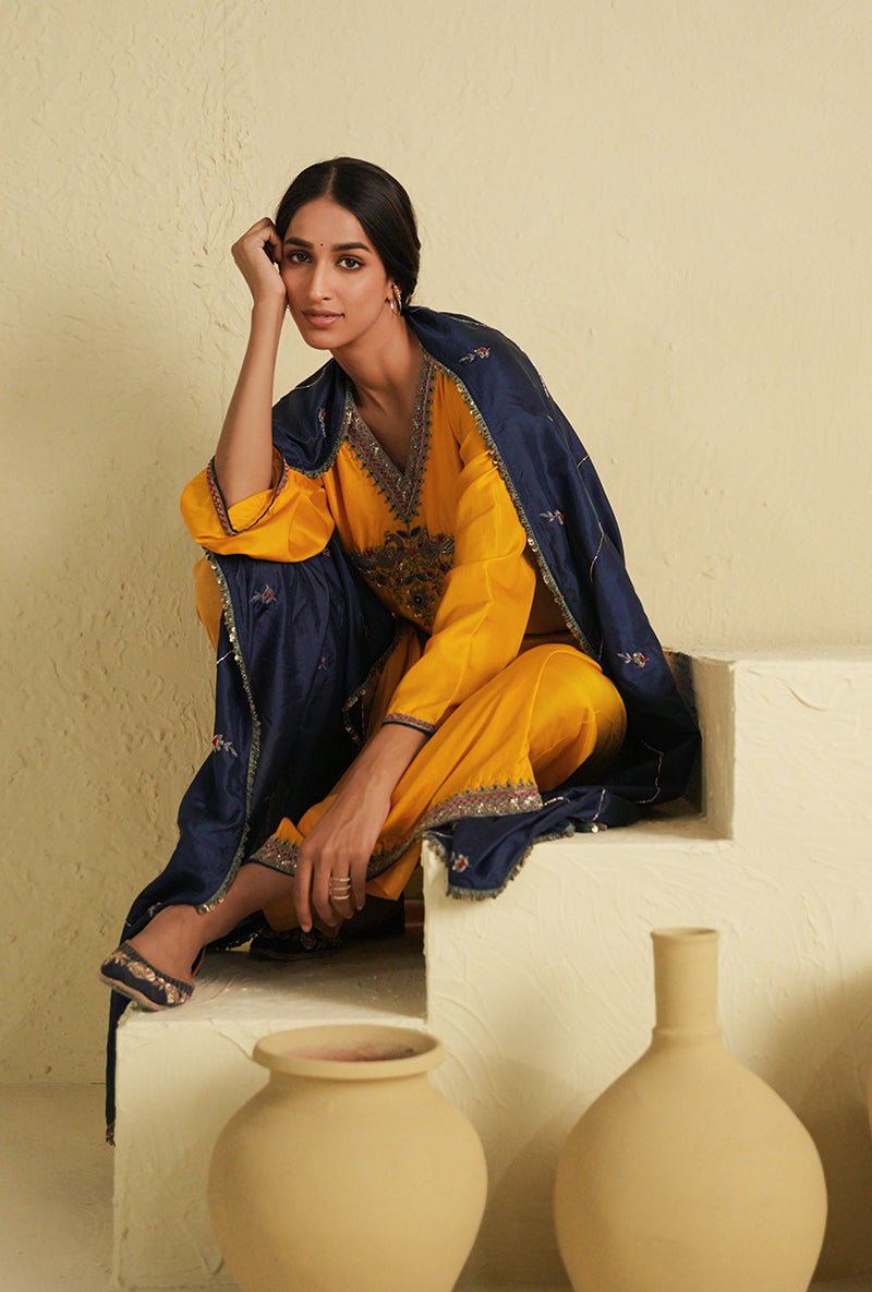 Yellow Straight Cut Noorie Kurta Set