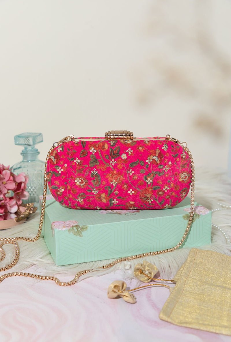 Eva Capsule Clutch- Pink