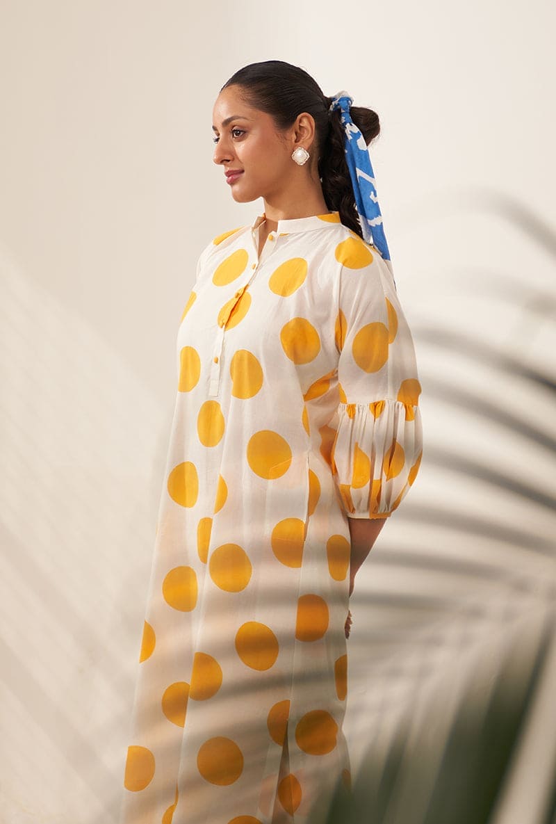 Mehal Kejriwal In Yellow Polka Lovebirds Kurta Set