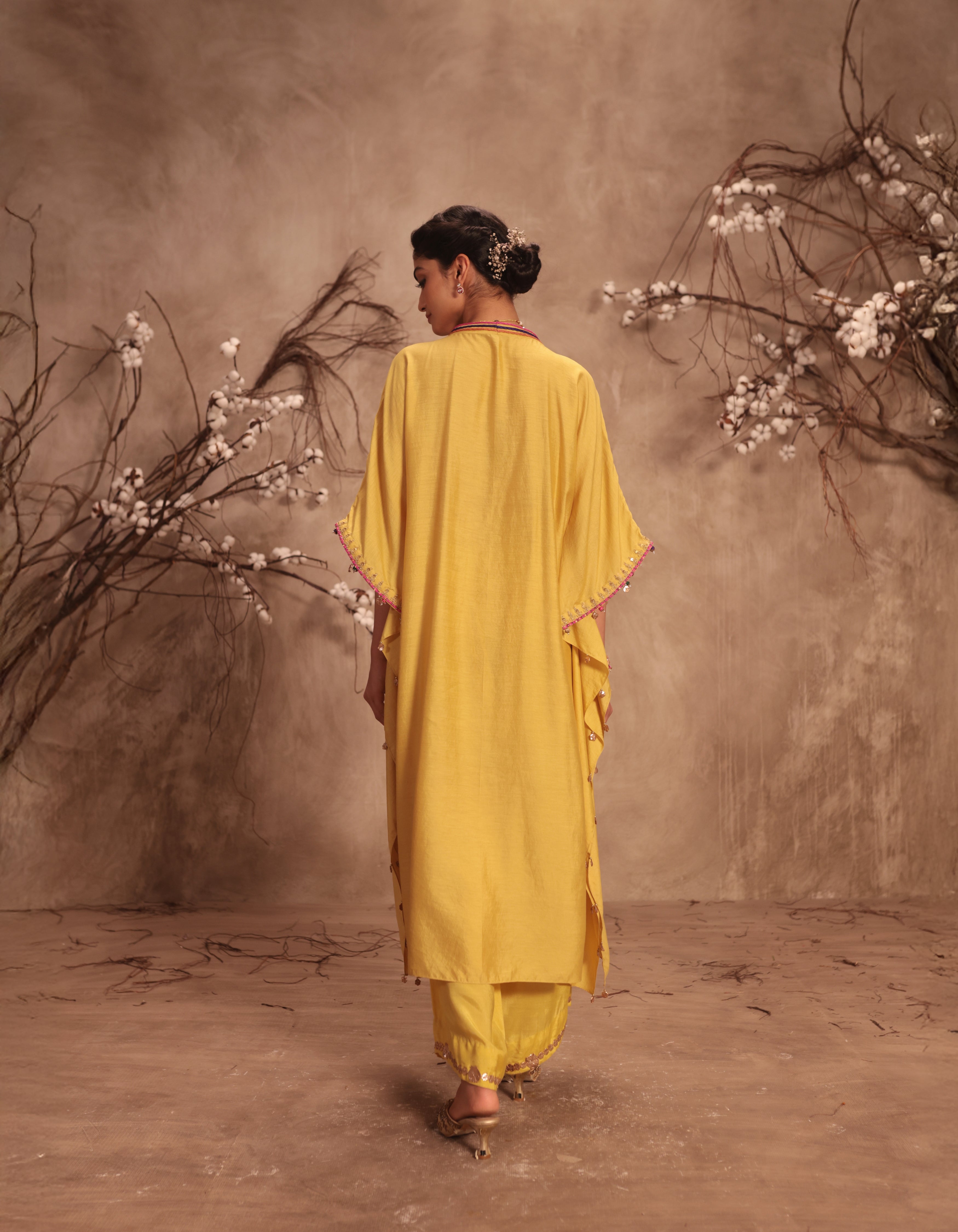 Dark Yellow Rani Kaftan Set