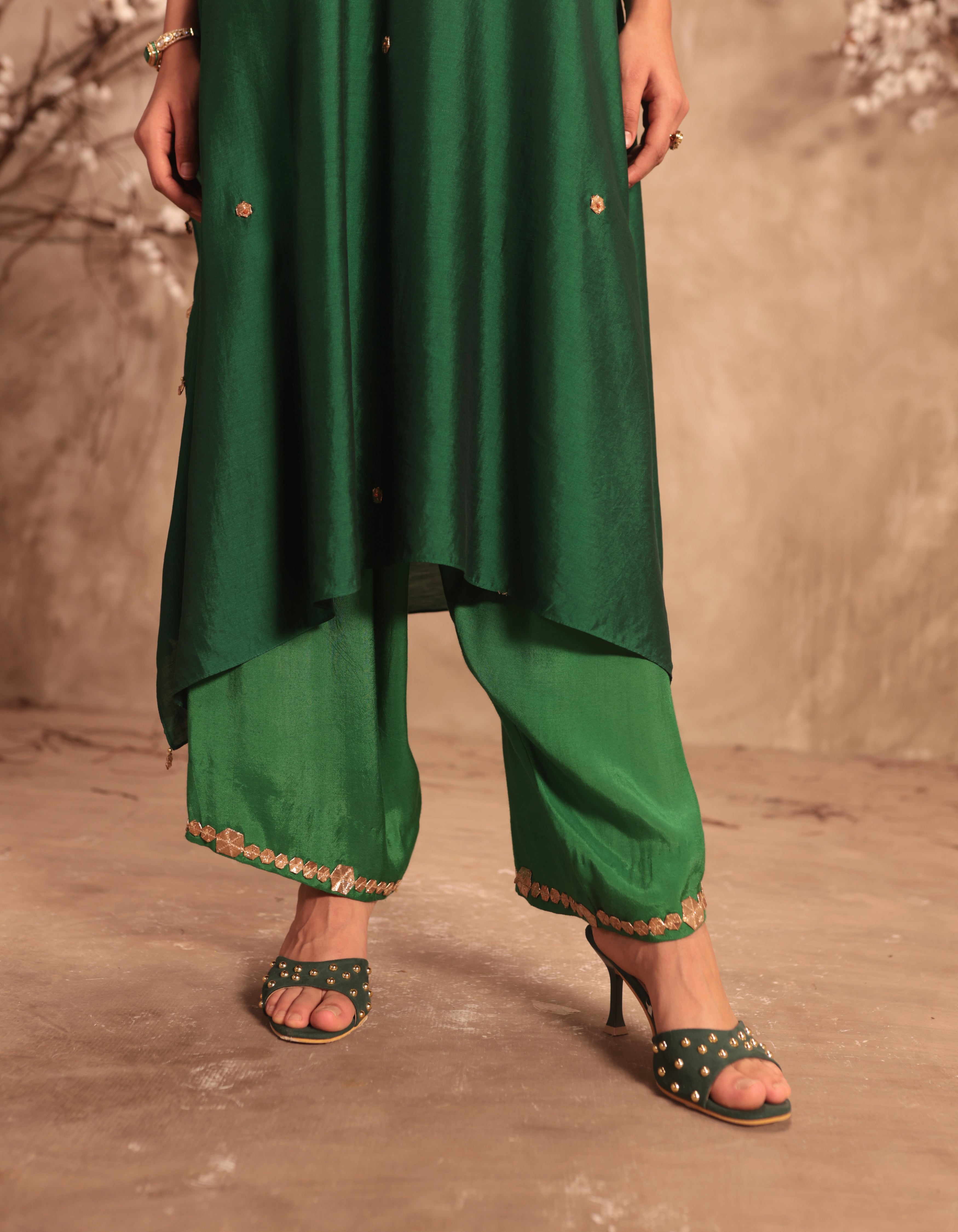 Green Rani Kaftan Set