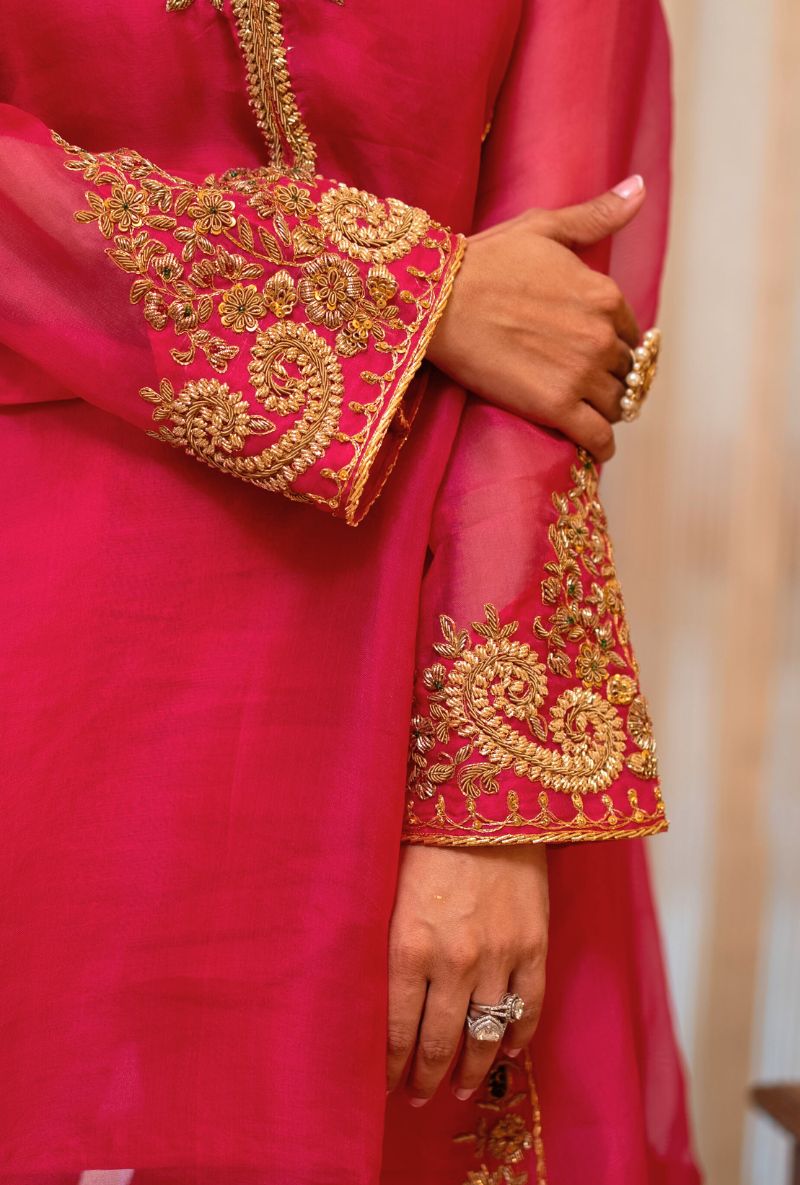 Meghna Nayyar in Pink Pheran Short Mehfil Kurta Set