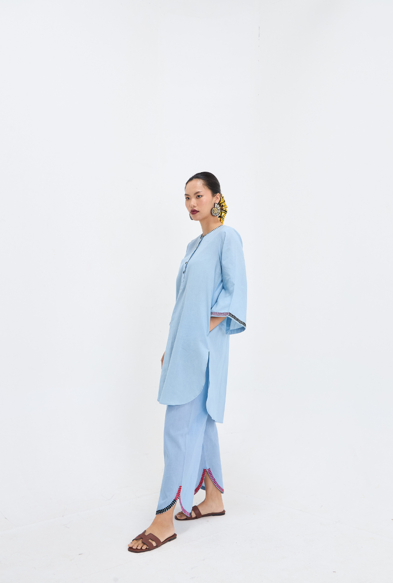 Blue Aasman Love Letters Kurta Set