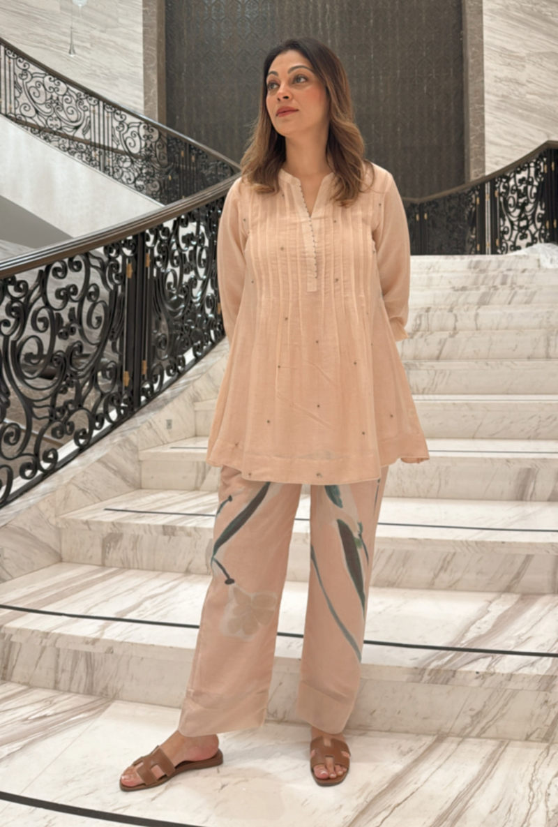 Meghna Nayyar in Peach Dahlia Co-ord Set