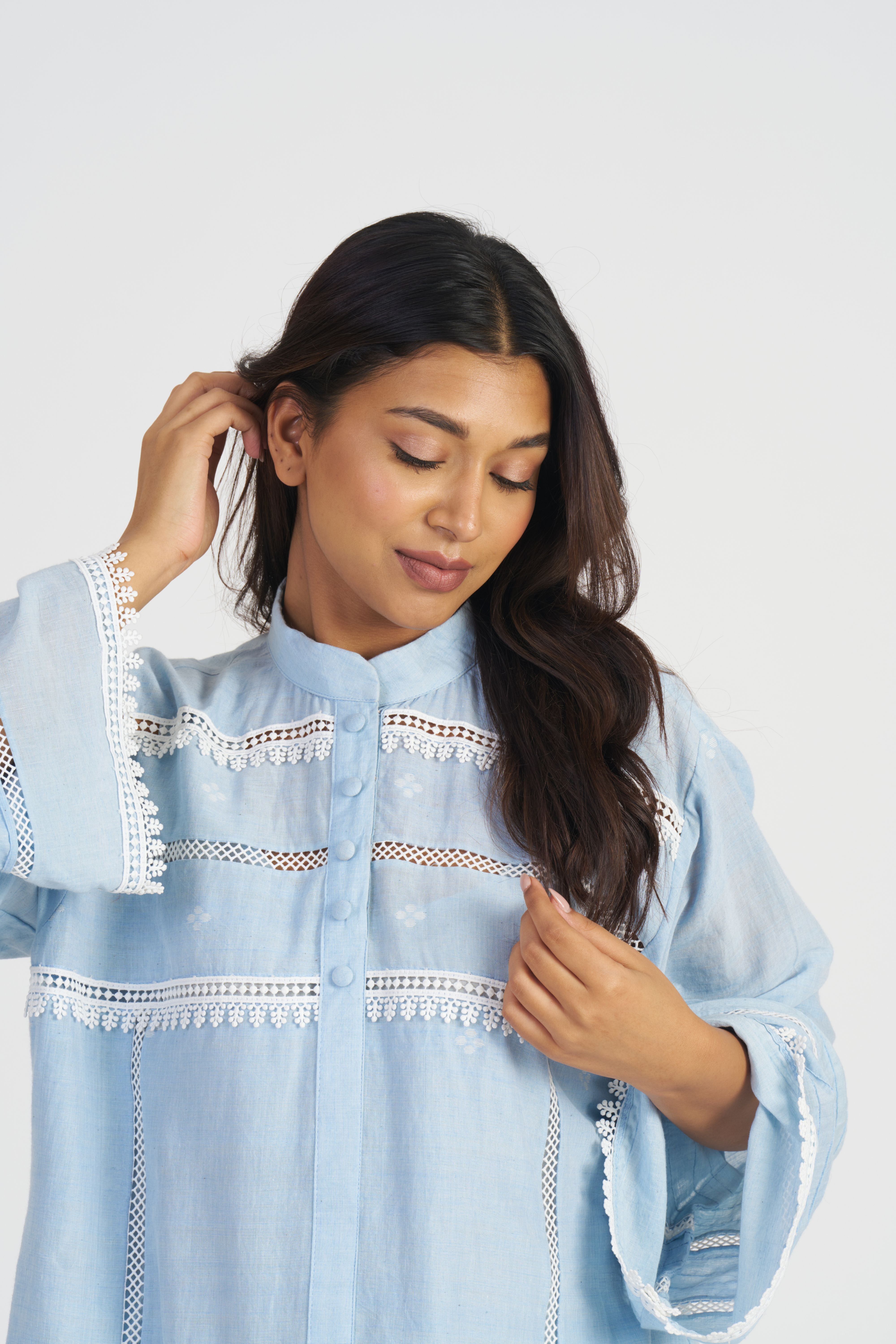 Sky Blue Aurora Rose Co-Ord Set