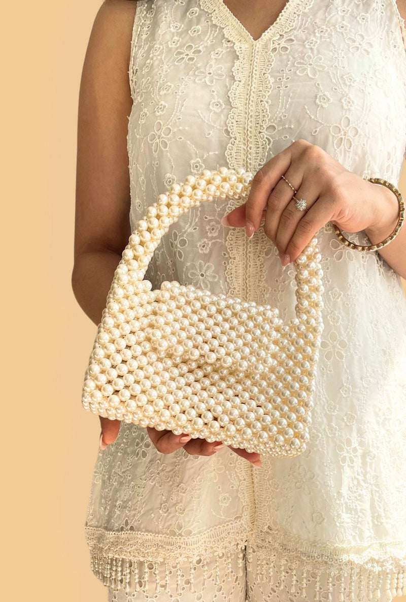 Lenora Pearl Handbag - Off-white