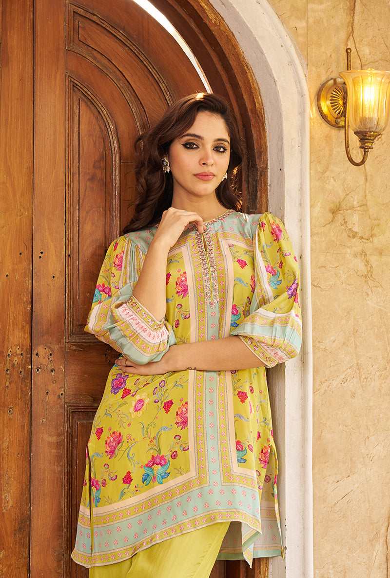 Lime Khawaab Floral Print Roza Co-ord Set