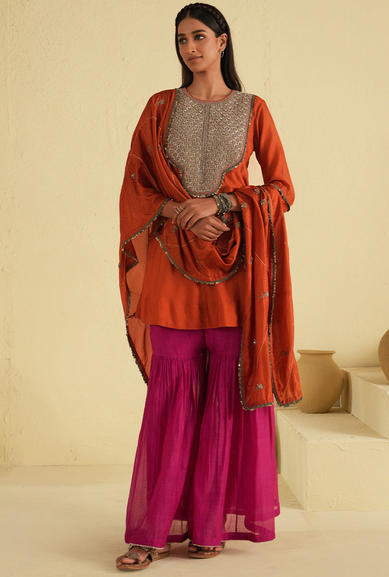 Apricot Brandy Noorie Gharara Set