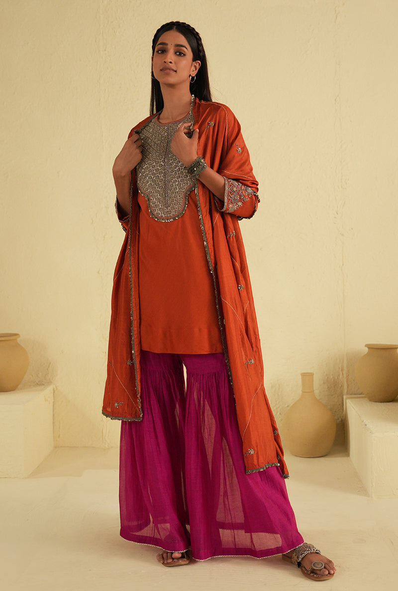 Apricot Brandy Noorie Gharara Set