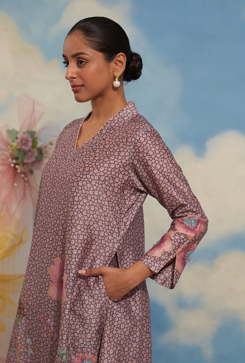 Purple Mughal Phool Made In Heaven Kurta Set