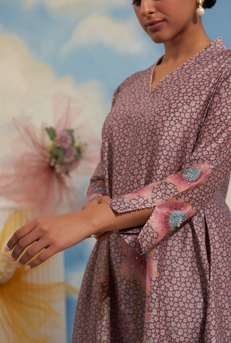 Purple Mughal Phool Made In Heaven Kurta Set