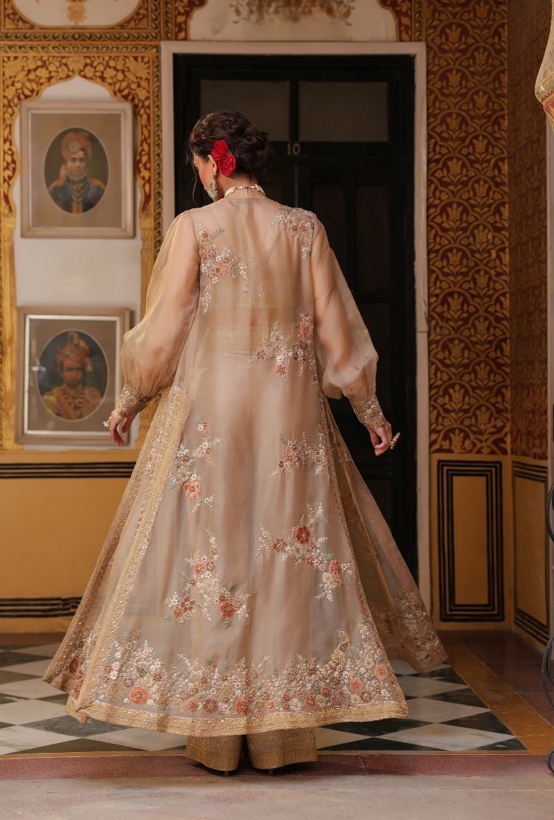 Ivory Mehfil Cape Set